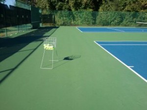 Tennis Court with ball hoppe